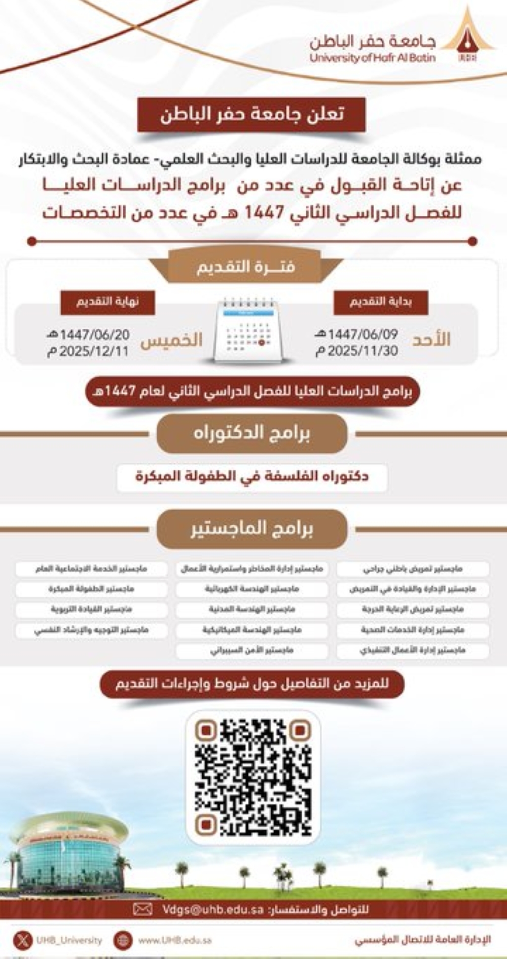 جامعة-حفر-الباطن-تفتح-القبول-للدراسات-العليا.-الموعد-والشروط
