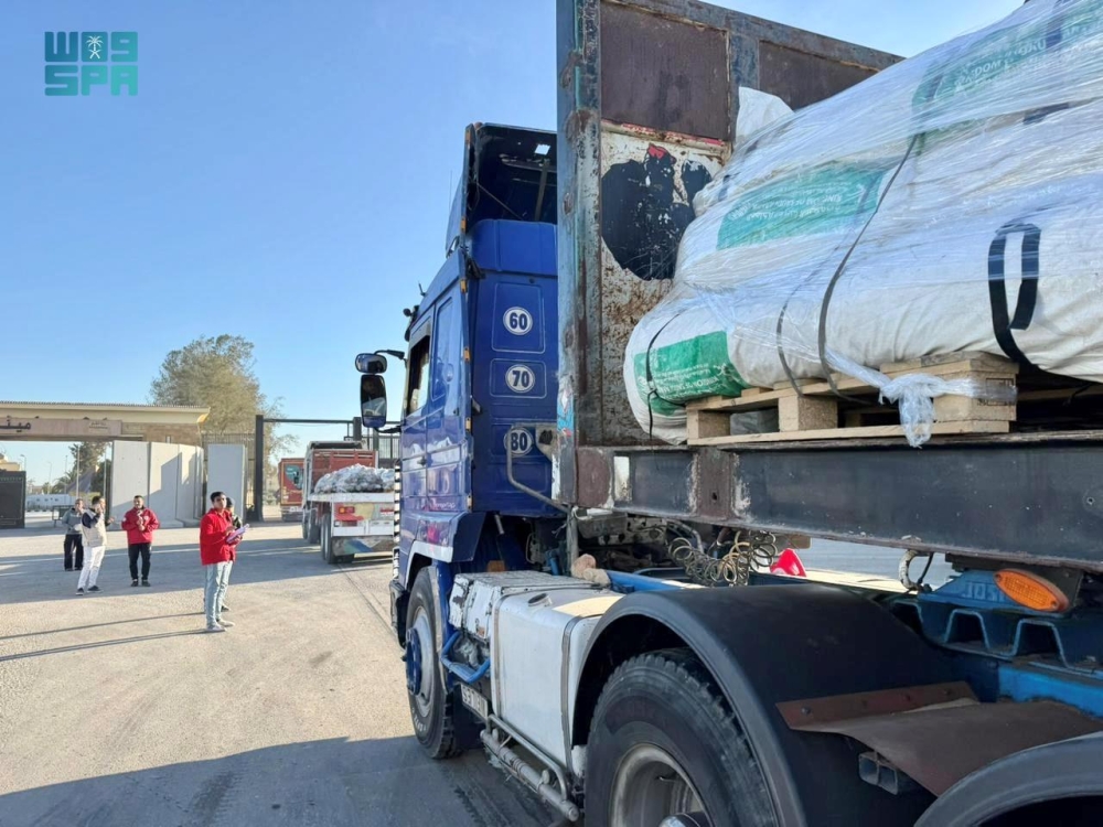 إغاثة-الشعب-الفلسطيني.-مساعدات-سعودية-جديدة-تعبر-منفذ-رفح-إلى-غزة