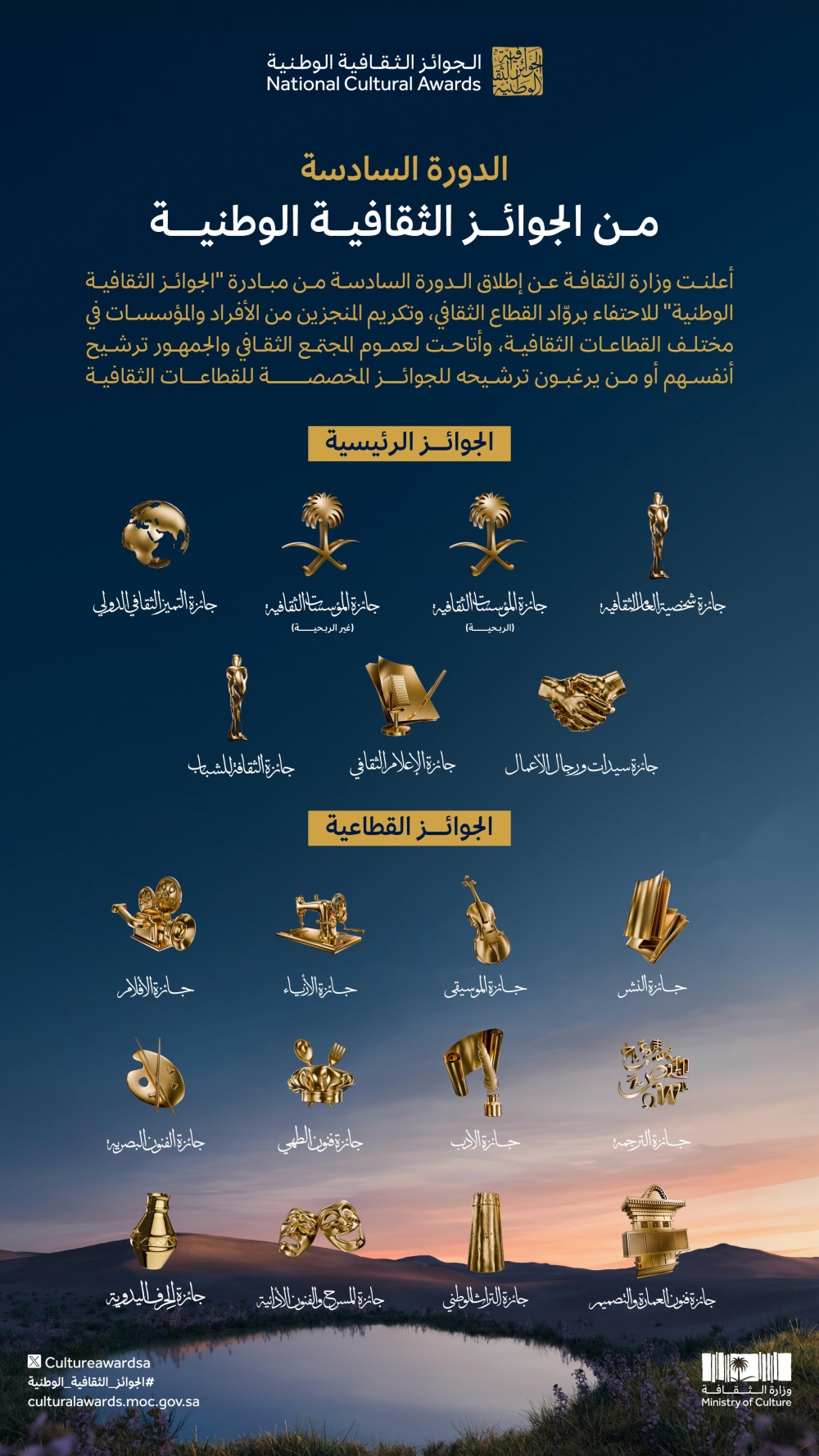 وزارة-الثقافة تعلن-إطلاق-الدورة-السادسة-من الجوائز-الثقافية-الوطنية