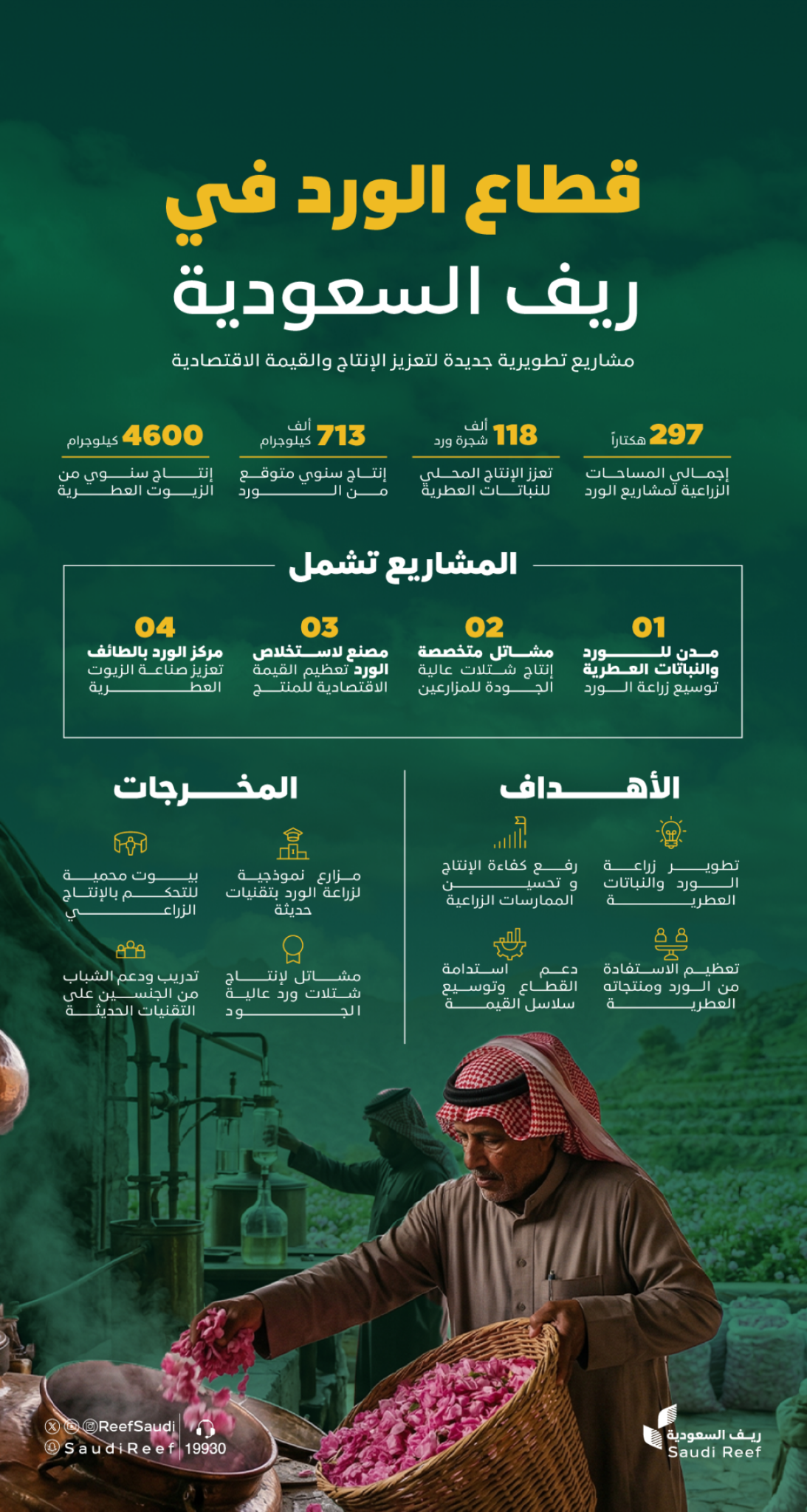 «ريف-السعودية»-يعلن-عن-إنشاء-مدن-ومشاتل-ومصنع-للورد