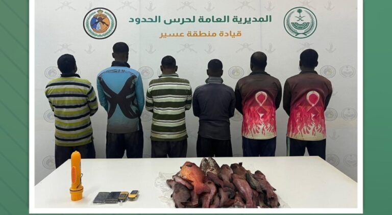 عسير.-حرس-الحدود-يضبط-6-مخالفين-لممارستهم-الصيد-دون-تصريح