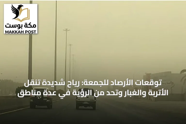توقعات الأرصاد للجمعة: رياح شديدة تنقل الأتربة والغبار وتحدّ من الرؤية في عدة مناطق