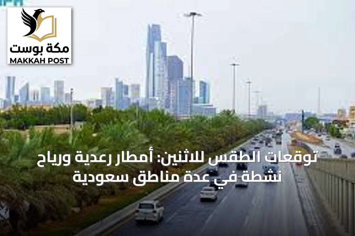 توقعات الطقس للاثنين: أمطار رعدية ورياح نشطة في عدة مناطق سعودية