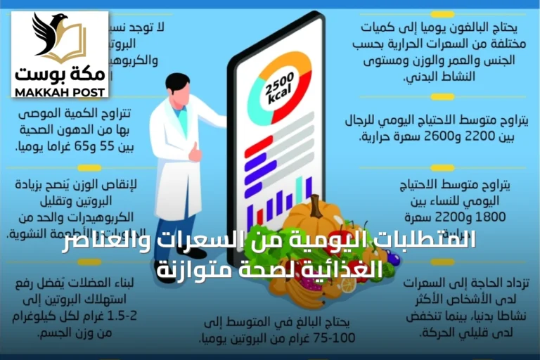 المتطلبات اليومية من السعرات والعناصر الغذائية لصحة متوازنة