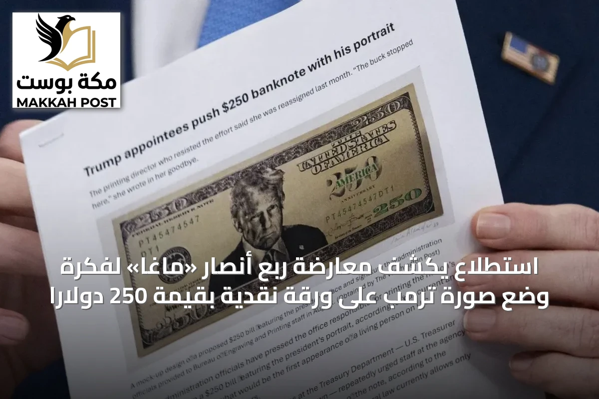 استطلاع يكشف معارضة ربع أنصار «ماغا» لفكرة وضع صورة ترمب على ورقة نقدية بقيمة 250 دولارًا