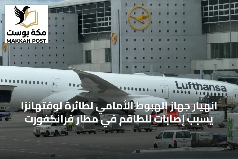 انهيار جهاز الهبوط الأمامي لطائرة لوفتهانزا يسبب إصابات للطاقم في مطار فرانكفورت