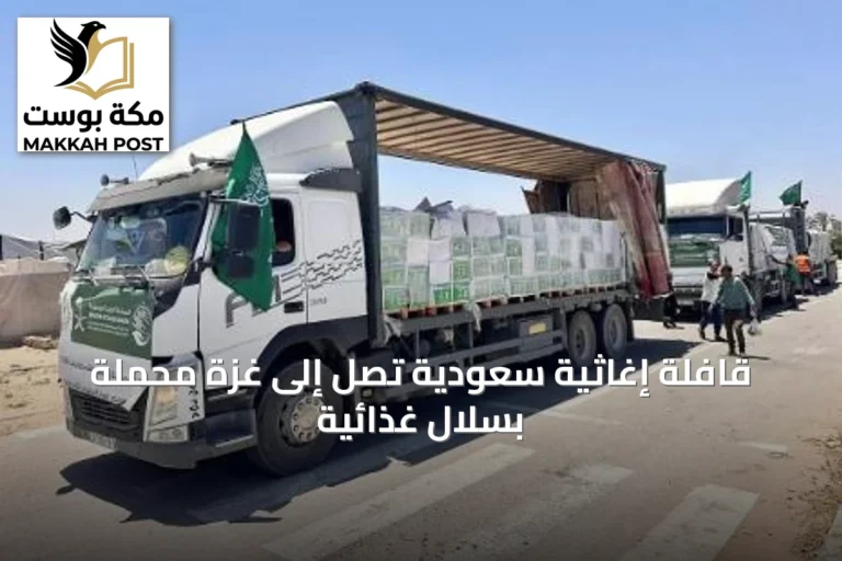 قافلة إغاثية سعودية تصل إلى غزة محملة بسلال غذائية