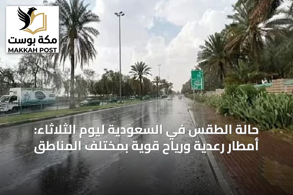 حالة الطقس في السعودية ليوم الثلاثاء: أمطار رعدية ورياح قوية بمختلف المناطق