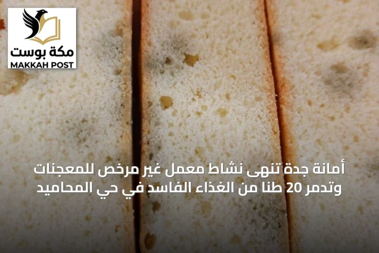 أمانة جدة تُنهى نشاط معمل غير مرخص للمعجنات وتدمر 20 طنًا من الغذاء الفاسد في حي المحاميد