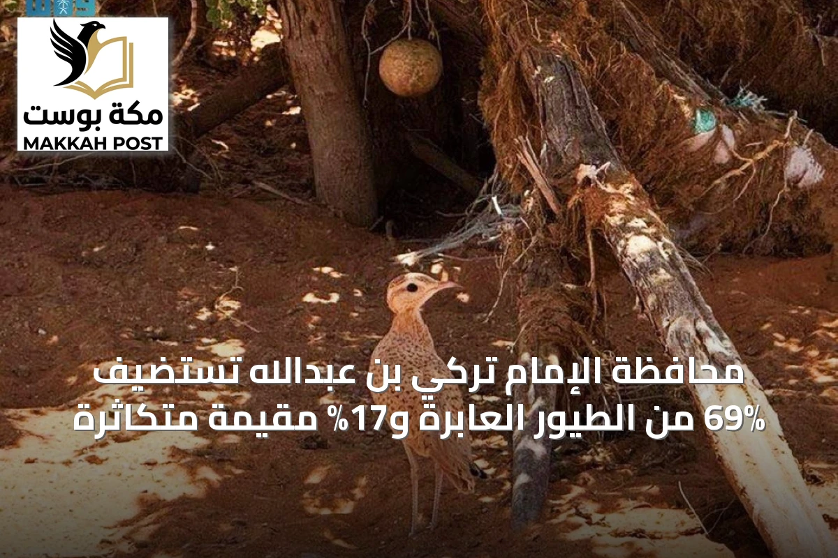 محافظة الإمام تركي بن عبدالله تستضيف 69% من الطيور العابرة و17% مقيمة متكاثرة