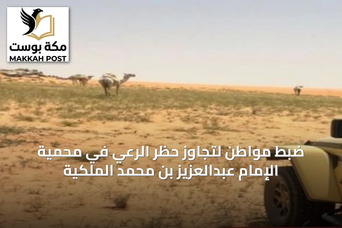 ضبط مواطن لتجاوز حظر الرعي في محمية الإمام عبدالعزيز بن محمد الملكية