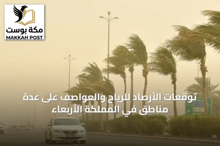 توقعات الأرصاد للرياح والعواصف على عدة مناطق في المملكة الأربعاء