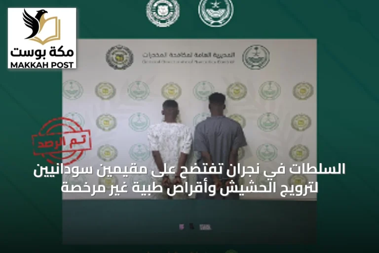 السلطات في نجران تفتضح على مقيمين سودانيين لترويج الحشيش وأقراص طبية غير مرخصة