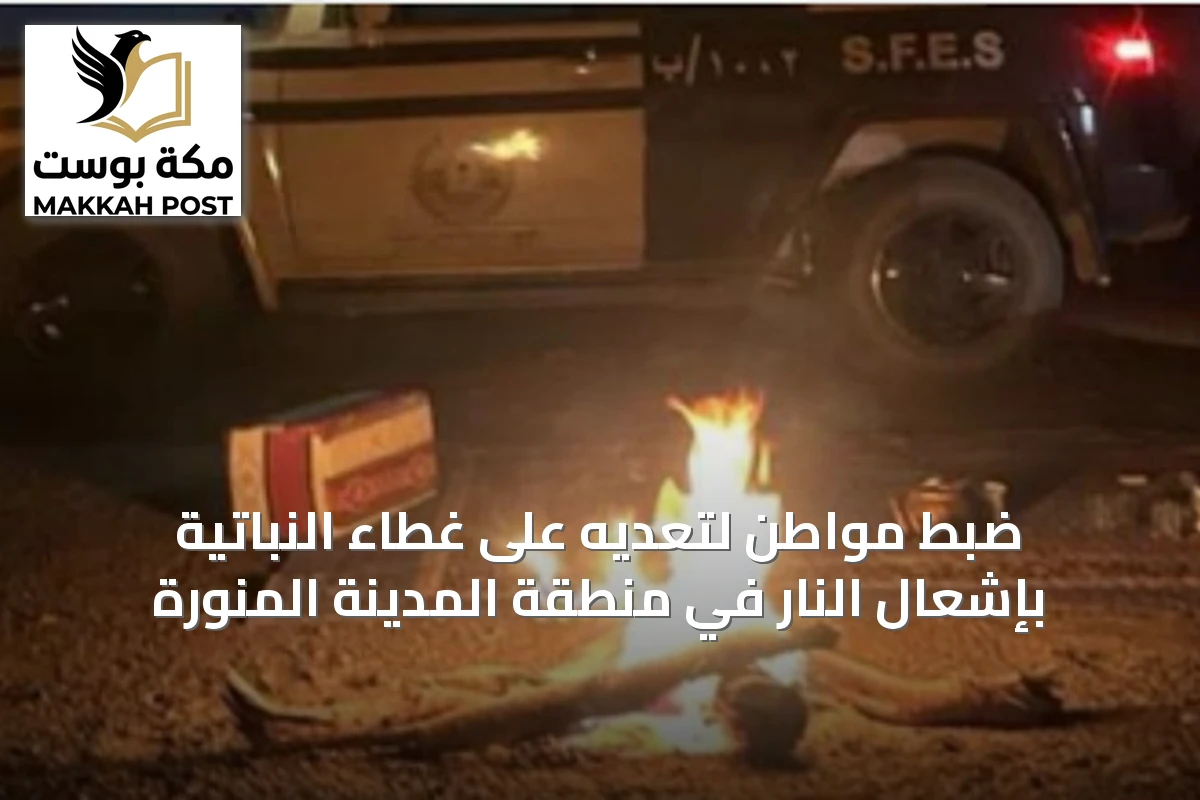 ضبط مواطن لتعديه على غطاء النباتية بإشعال النار في منطقة المدينة المنورة