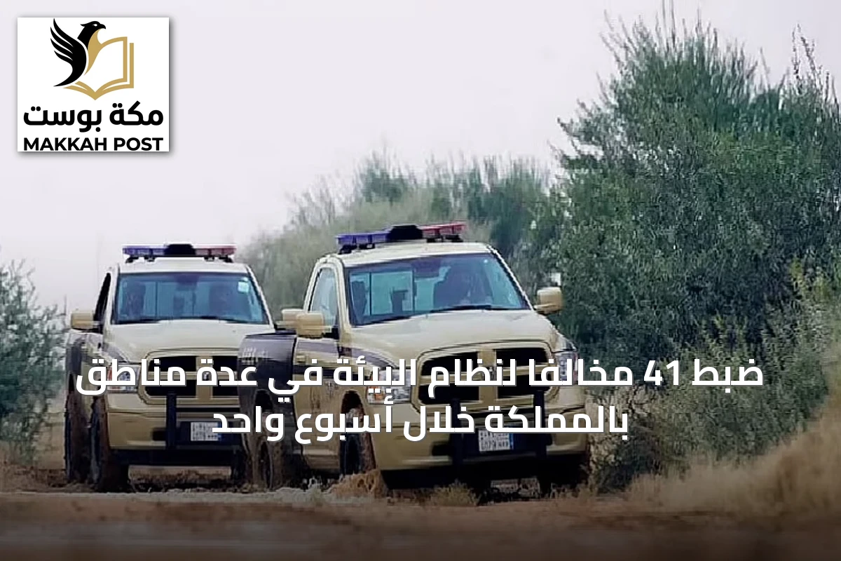 ضبط 41 مخالفًا لنظام البيئة في عدة مناطق بالمملكة خلال أسبوع واحد
