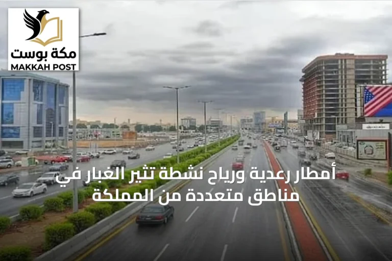 أمطار رعدية ورياح نشطة تثير الغبار في مناطق متعددة من المملكة