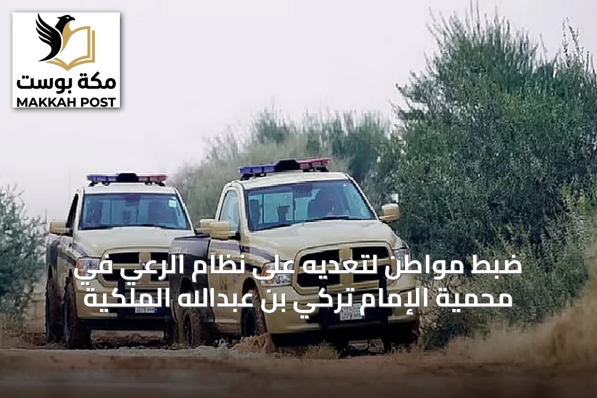 ضبط مواطن لتعديه على نظام الرعي في محمية الإمام تركي بن عبدالله الملكية