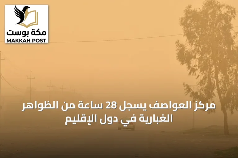 مركز العواصف يسجل 28 ساعة من الظواهر الغبارية في دول الإقليم