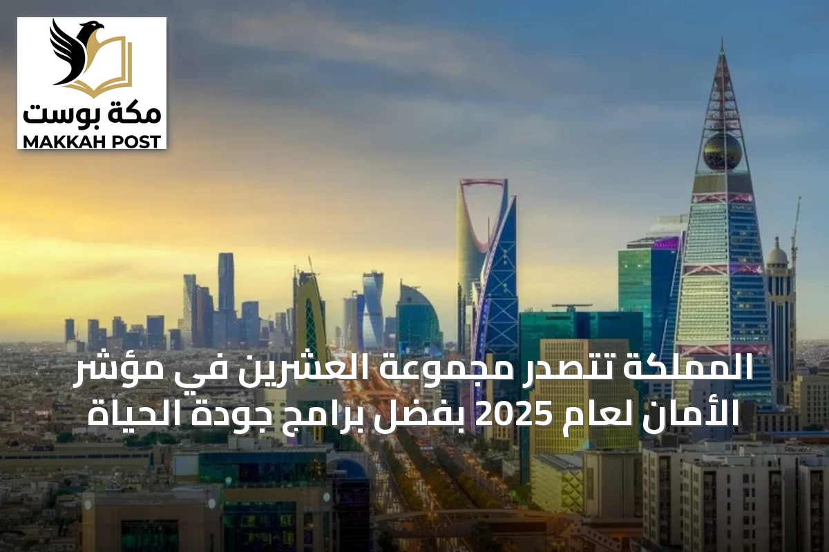 المملكة تتصدر مجموعة العشرين في مؤشر الأمان لعام 2025 بفضل برامج جودة الحياة