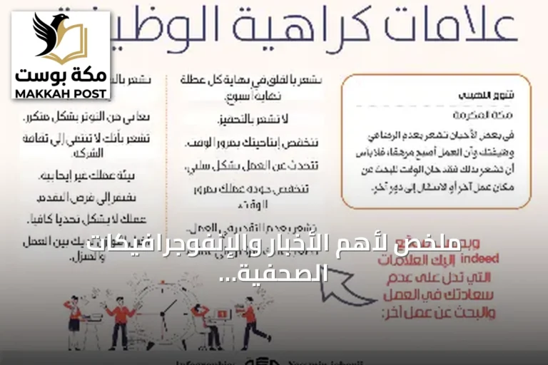 ملخص لأهم الأخبار والإنفوجرافيكات الصحفية المحلية والدولية