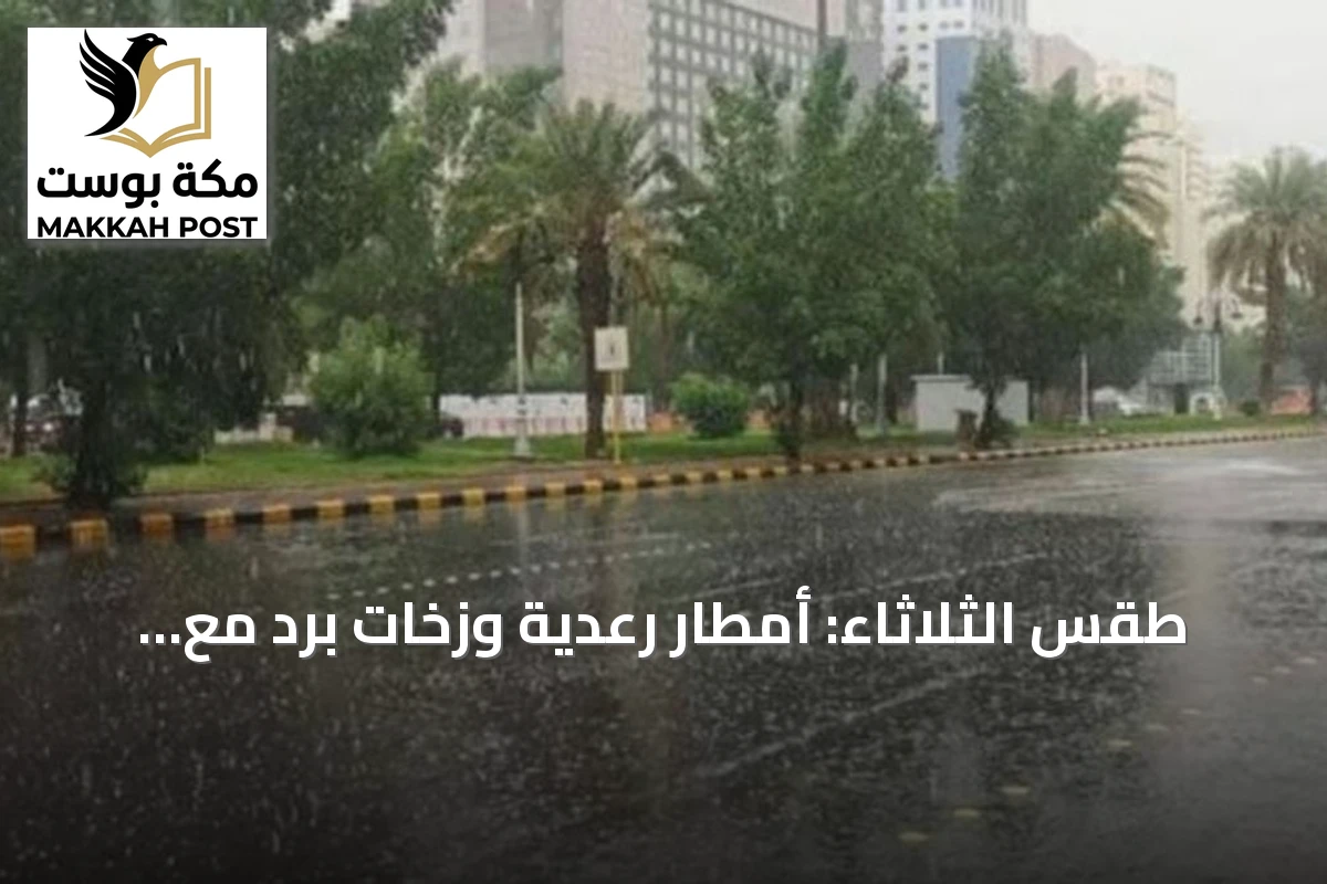 طقس الثلاثاء: أمطار رعدية وزخات برد مع رياح نشطة على مناطق سعودية وتأثيرات على البحر الأحمر والخليج