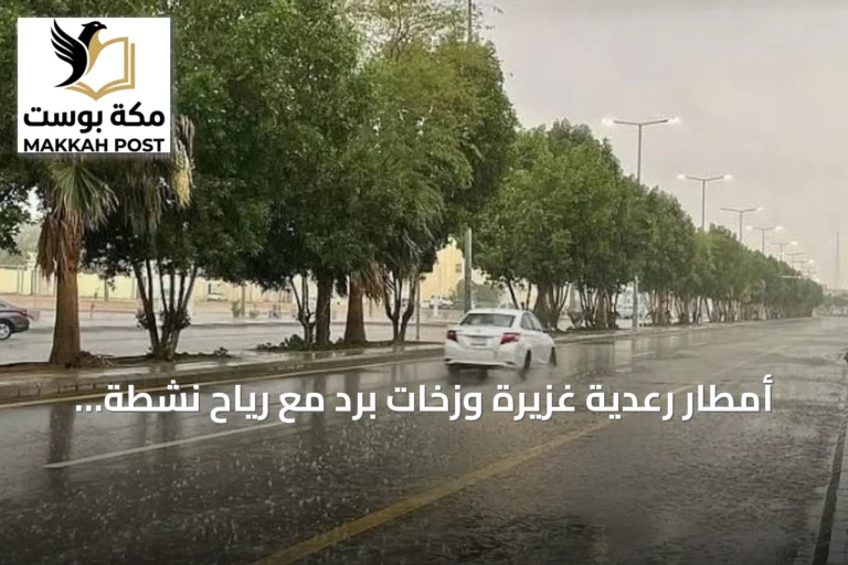 أمطار رعدية غزيرة وزخات برد مع رياح نشطة تؤثر على جازان وعسير والباحة ومكة المكرمة