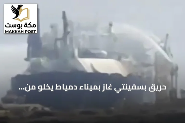 حريق بسفينتي غاز بميناء دمياط يخلو من الإصابات