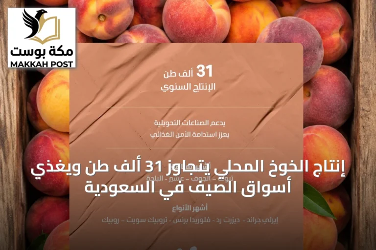 إنتاج الخوخ المحلي يتجاوز 31 ألف طن ويغذي أسواق الصيف في السعودية