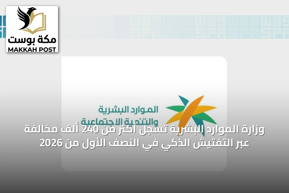 وزارة الموارد البشرية تسجل أكثر من 240 ألف مخالفة عبر التفتيش الذكي في النصف الأول من 2026