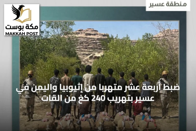 ضبط أربعة عشر متهربًا من إثيوبيا واليمن في عسير بتهريب 240 كغ من القات