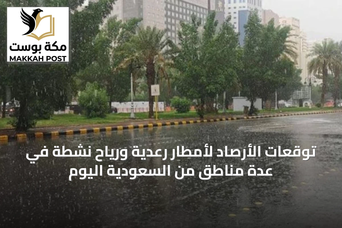 توقعات الأرصاد لأمطار رعدية ورياح نشطة في عدة مناطق من السعودية اليوم