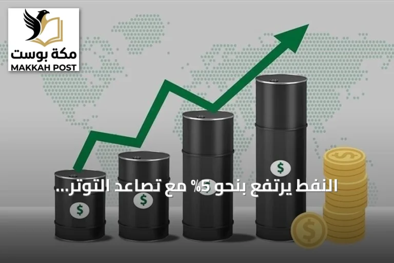 النفط يرتفع بنحو 5% مع تصاعد التوتر الأميركي‑الإيراني