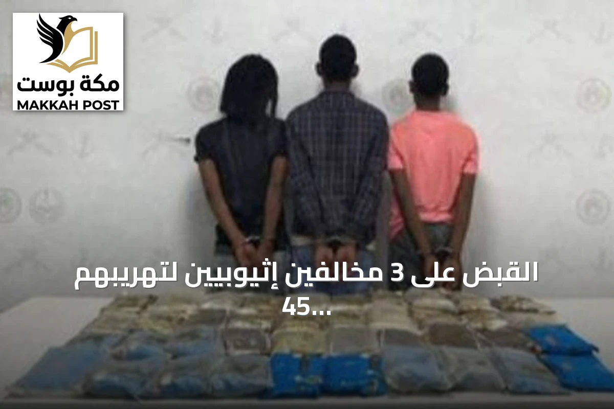 القبض على 3 مخالفين إثيوبيين لتهريبهم 45 كيلوغراماً من الحشيش في عسير
