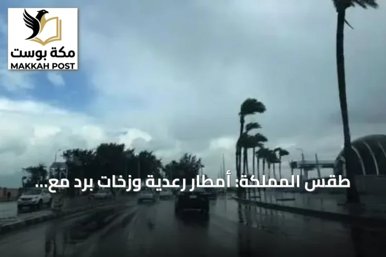 طقس المملكة: أمطار رعدية وزخات برد مع رياح نشطة على عدة مناطق