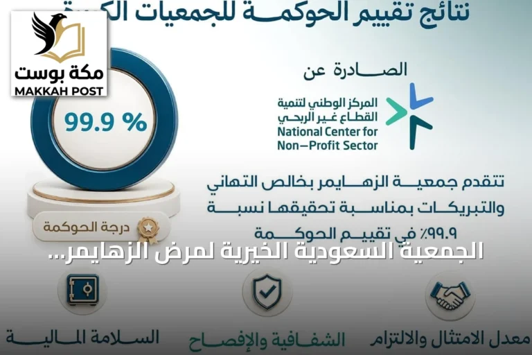 الجمعية السعودية الخيرية لمرض الزهايمر تحصل على تقييم 99.9% في الحوكمة