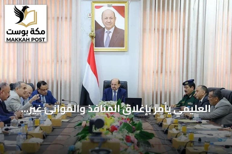 العليمي يأمر بإغلاق المنافذ والموانئ غير القانونية ويعلن انتهاء التساهل مع التهريب
