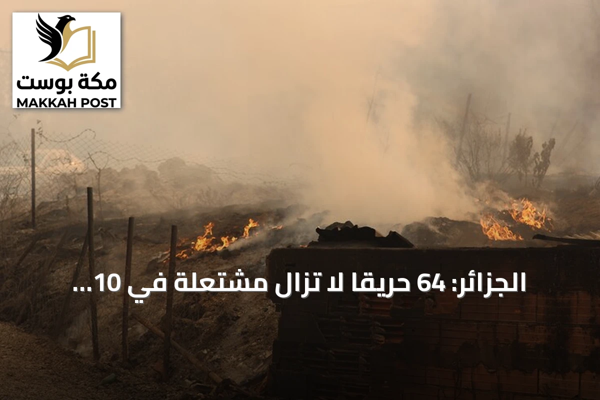 الجزائر: 64 حريقاً لا تزال مشتعلة في 10 ولايات وجيجل تتصدر القائمة