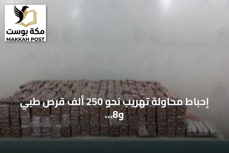 إحباط محاولة تهريب نحو 250 ألف قرص طبي و8 كيلوجرامات حشيش بجازان