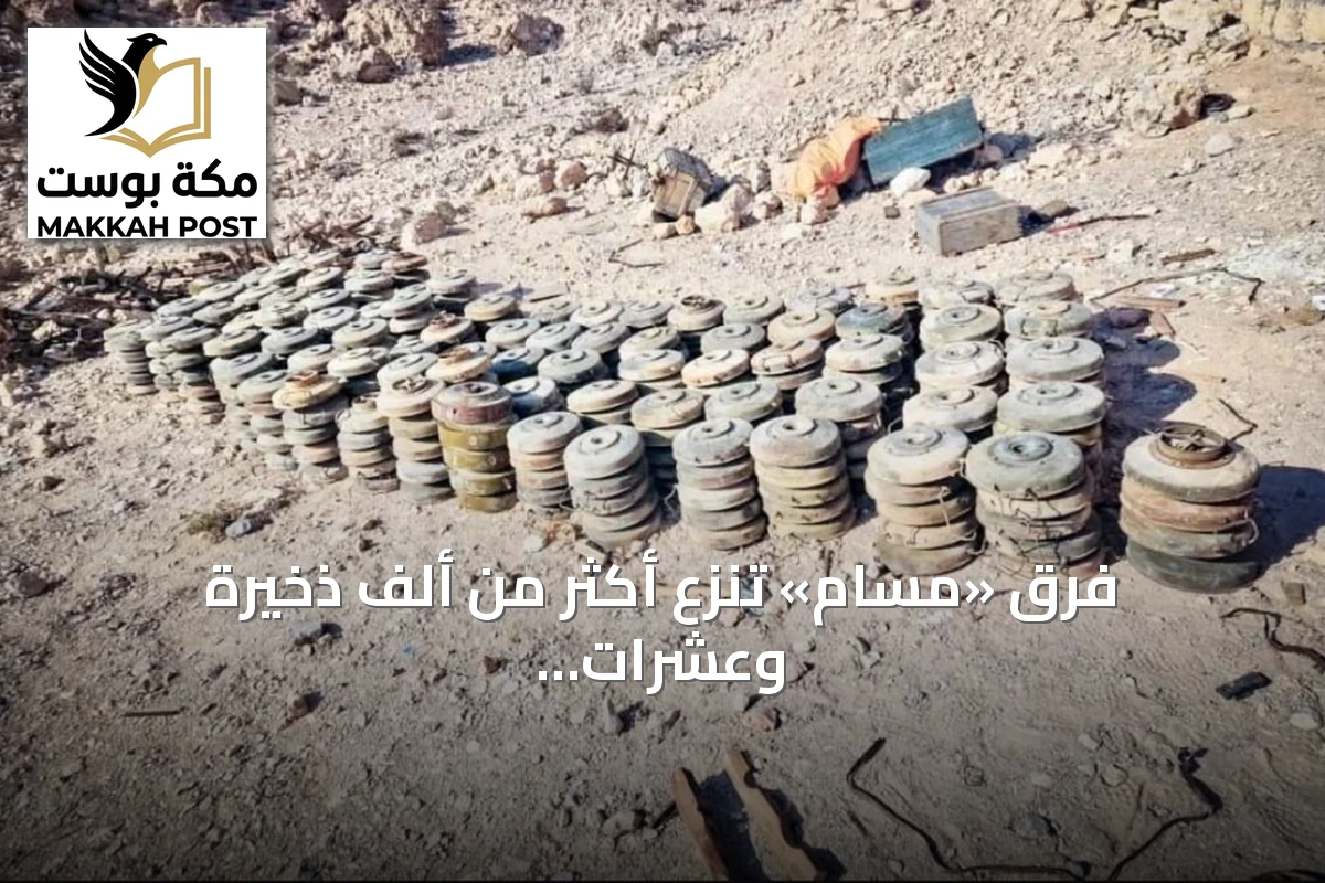 فرق «مسام» تنزع أكثر من ألف ذخيرة وعشرات الألغام في محافظات يمنية خلال أسبوع