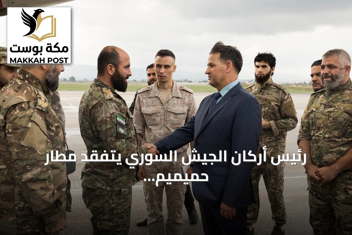 رئيس أركان الجيش السوري يتفقد مطار حميميم ويعقد اجتماعات مع قادة عسكريين روس