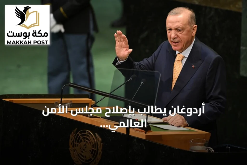 أردوغان يطالب بإصلاح مجلس الأمن العالمي استناداً إلى مبدأ العالم أكبر من خمس