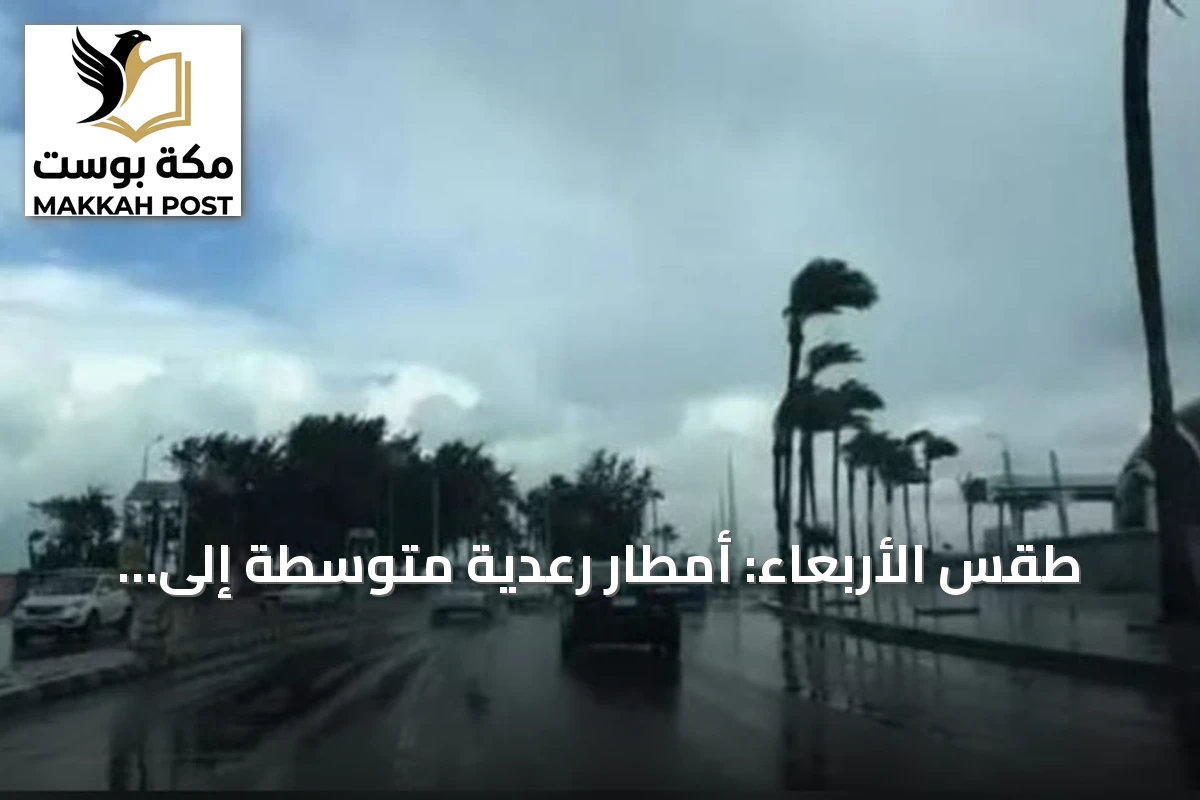 طقس الأربعاء: أمطار رعدية متوسطة إلى غزيرة مع برد ورياح نشطة على مناطق جنوب وغرب المملكة