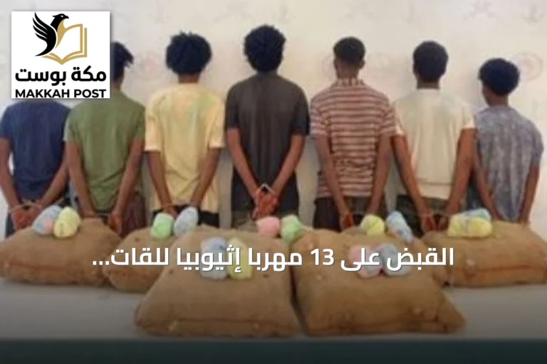 القبض على 13 مهرباً إثيوبياً للقات والحبوب والحشيش في عسير وجازان