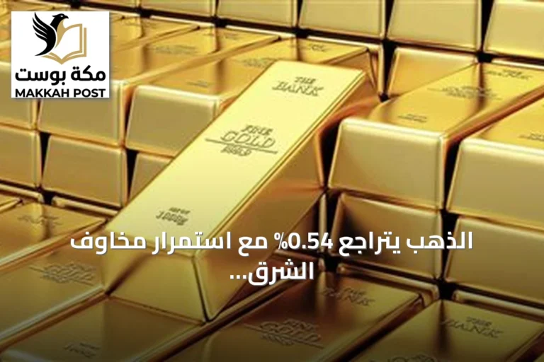الذهب يتراجع 0.54% مع استمرار مخاوف الشرق الأوسط