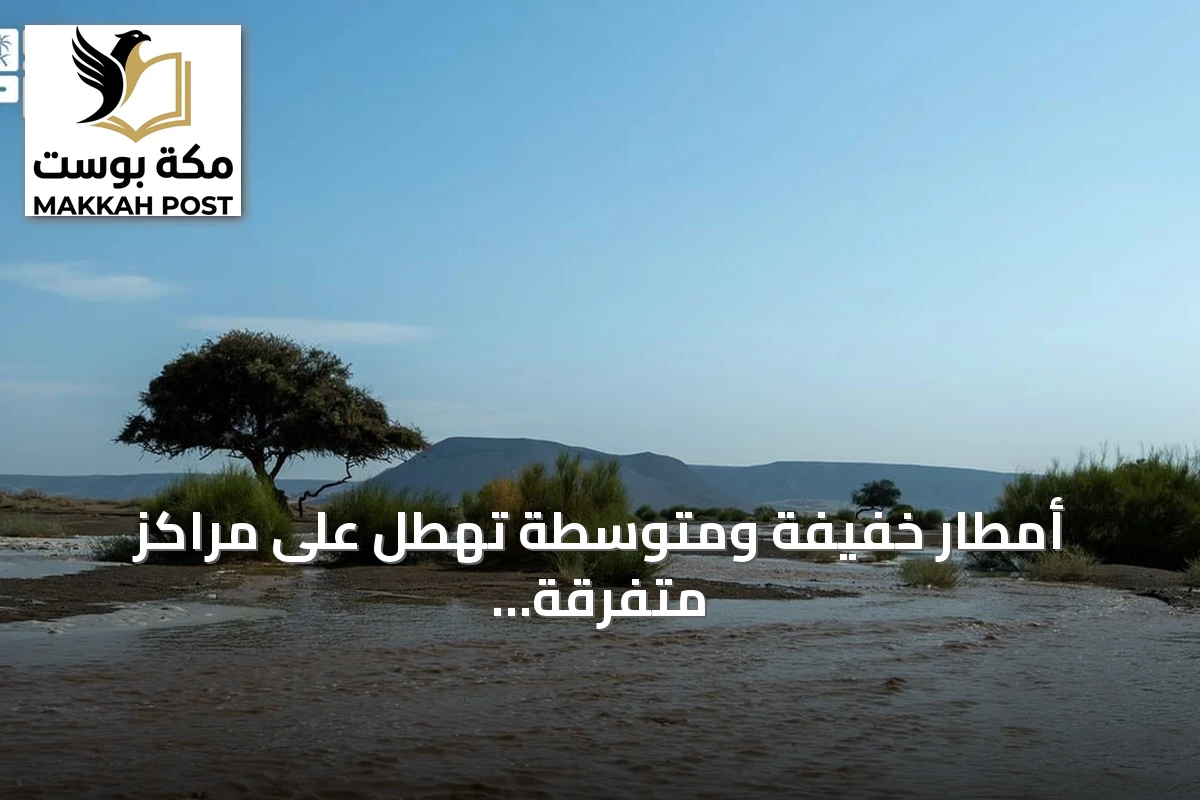 أمطار خفيفة ومتوسطة تهطل على مراكز متفرقة في منطقة تبوك