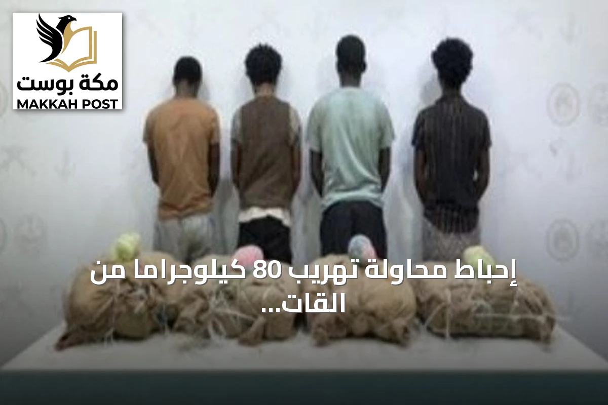 إحباط محاولة تهريب 80 كيلوجراماً من القات في جازان والقبض على أربعة إثيوبيين