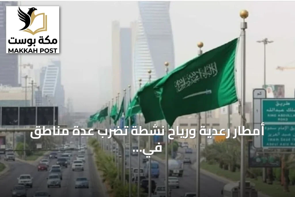 أمطار رعدية ورياح نشطة تضرب عدة مناطق في المملكة السبت